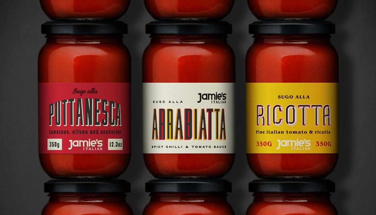 packaging design food branding Italian Modernism Deli Inspired Jamie's Italian Jamie Oliver