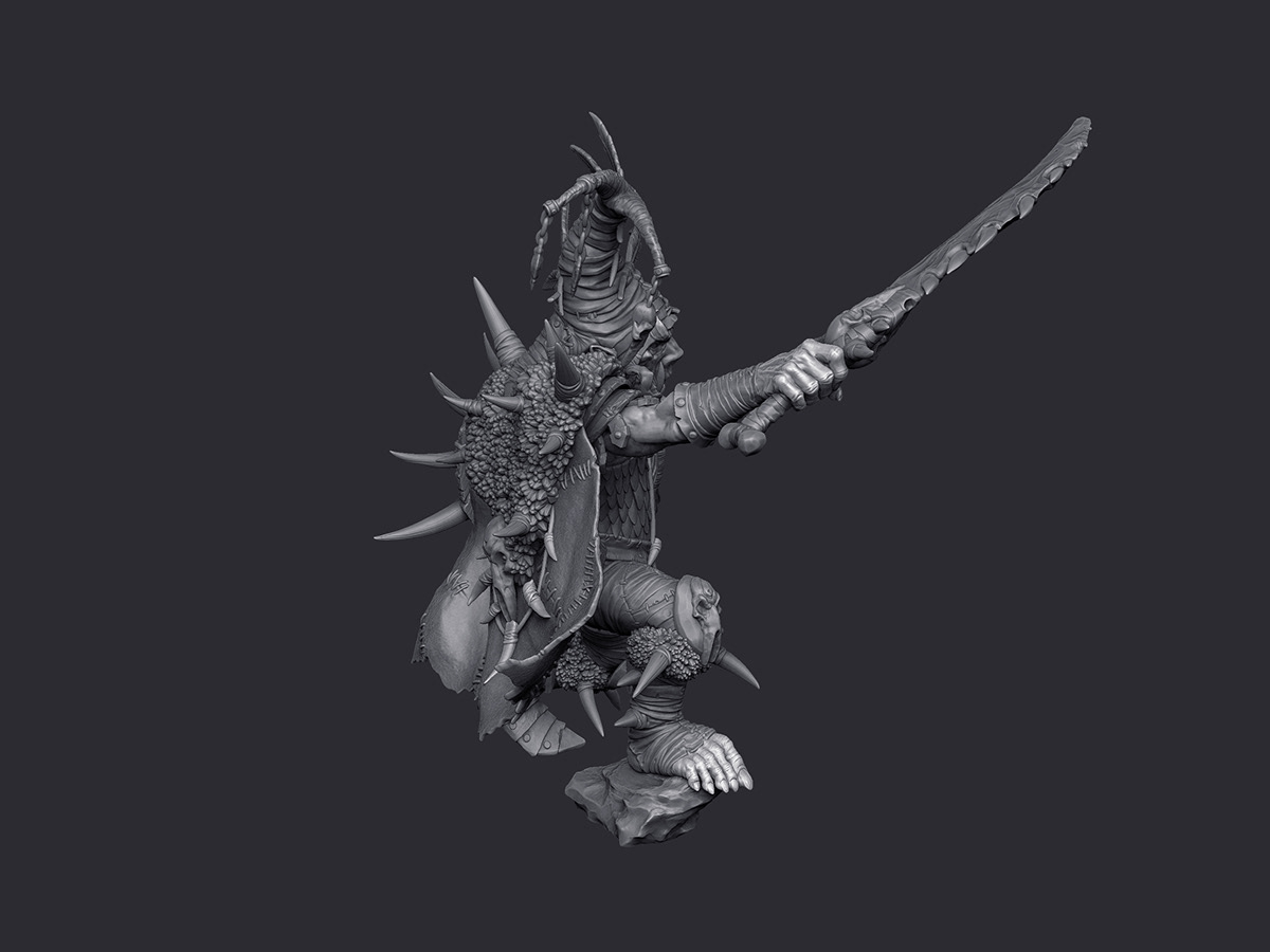 fantasy 3d print Digital Sculpting warrior miniatures