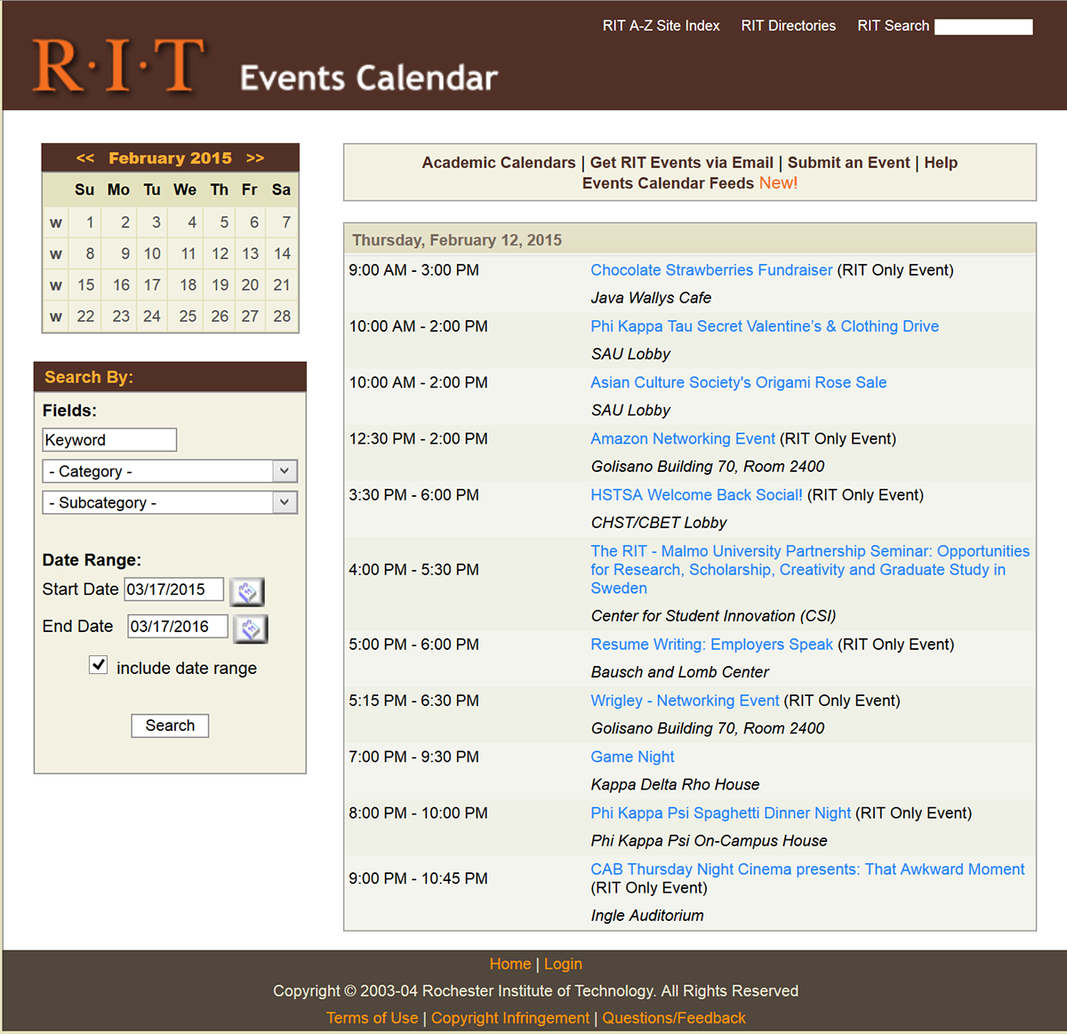rit Events Page