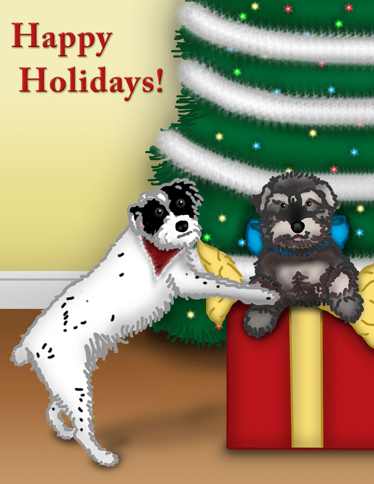 friends dogs design Holiday cards
