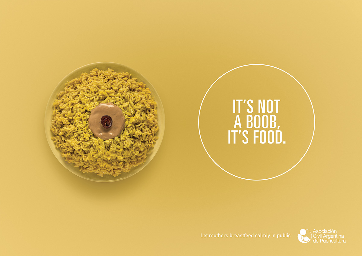 Advertising  boobs breastfeed mothers Cannes canneslions Outdoor Shortlist foodstyling fooddesign