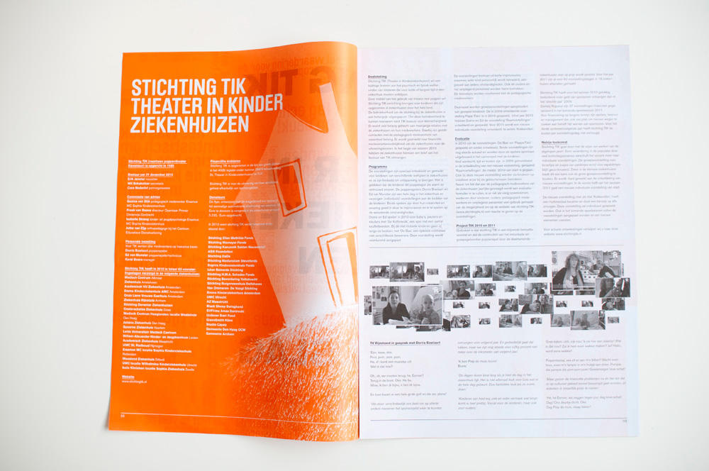 sven zijderveld Capaz marius regterschot utrecht Stichting TIK annual report paper News Paper graphic design orange typographic