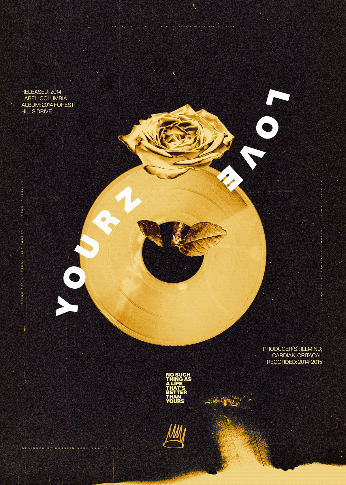 art artwork flower gold graphic design  music poster song typography   vinyl