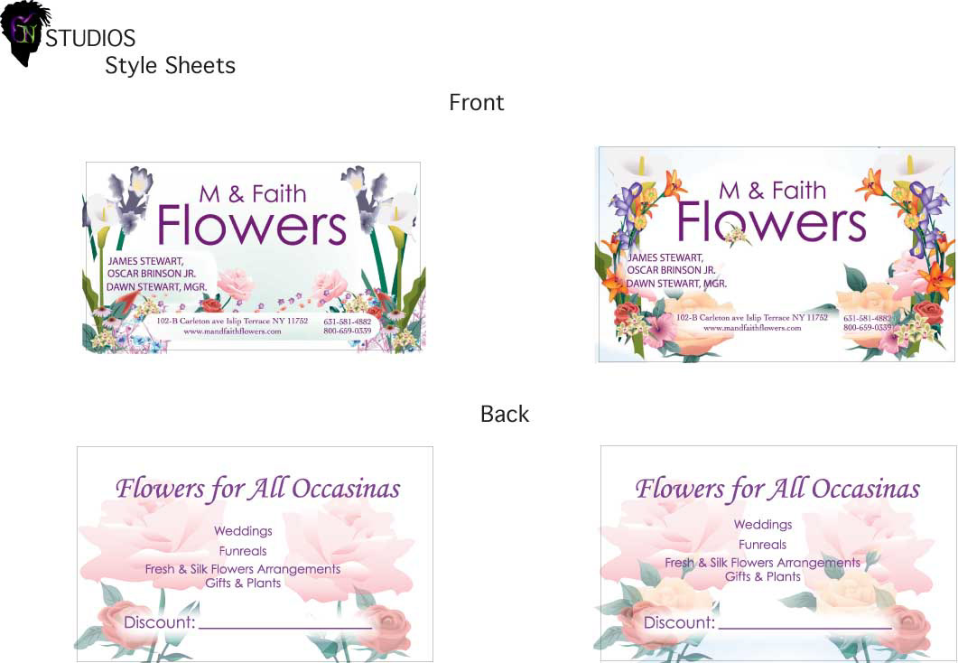 Flowers cards business card Flower business flower business cards