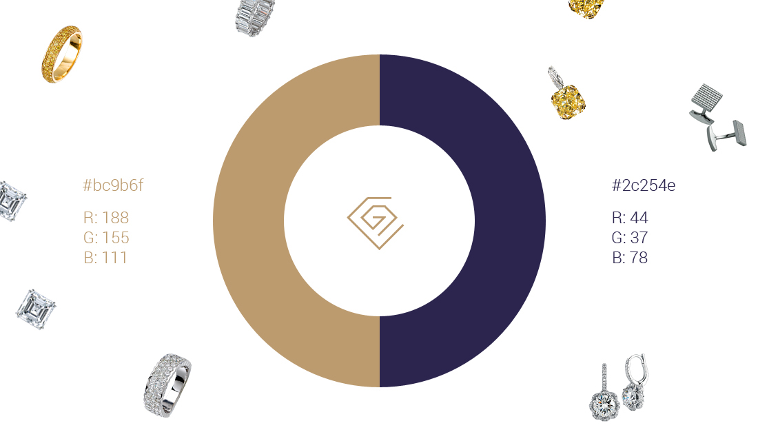 Luxury jewelry gold coast brand logo Logotype presentation