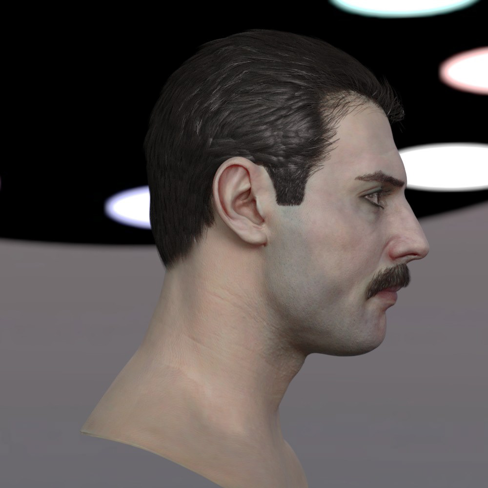 3d model Freddie Mercury head V2