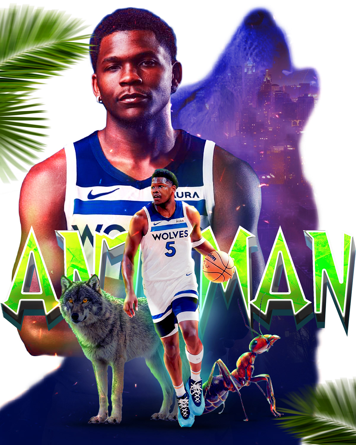 Anthony Edwards NBA basketball sports poster Social media post