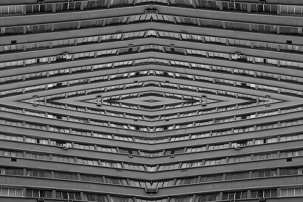 Urban geometry city mirror buildings porto alegre Digital Art 