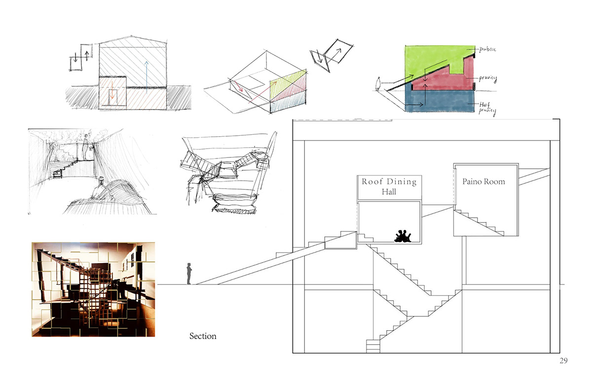 handdrawing Interior Architecture modeling Pratt Institute