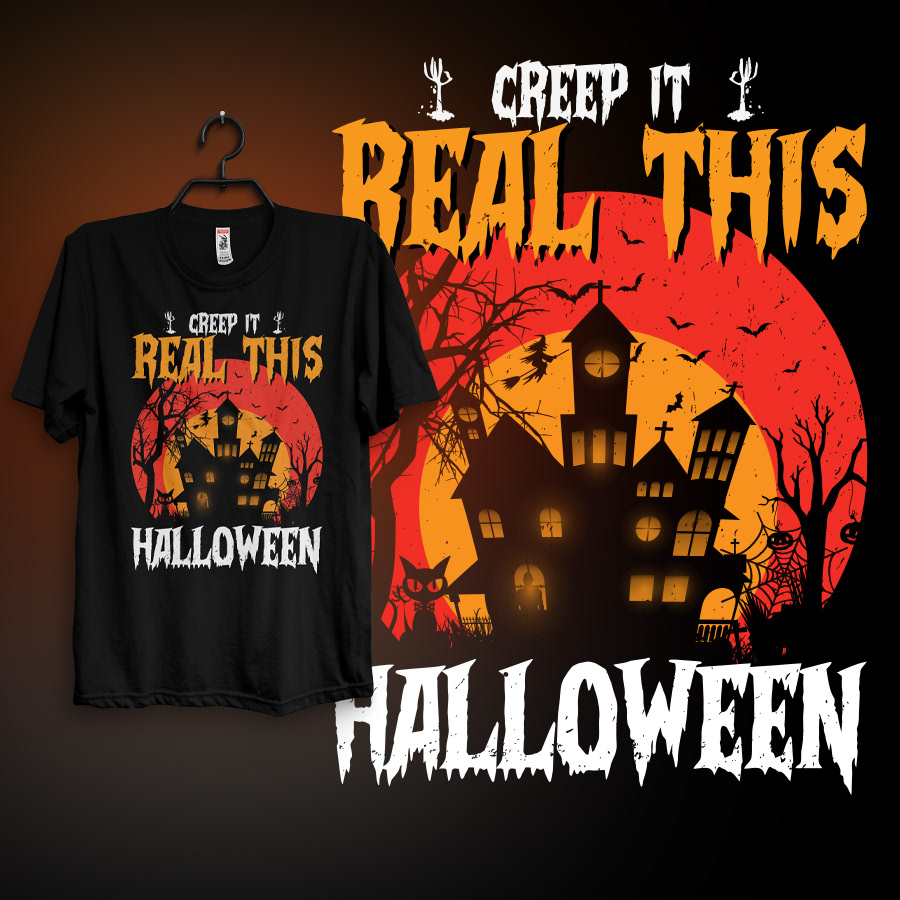 Halloween T-Shirt Halloween T-Shirt Design Halloween Design Halloween t-shirt typography   Graphic Designer helloween Halloween party halloween tshirt design