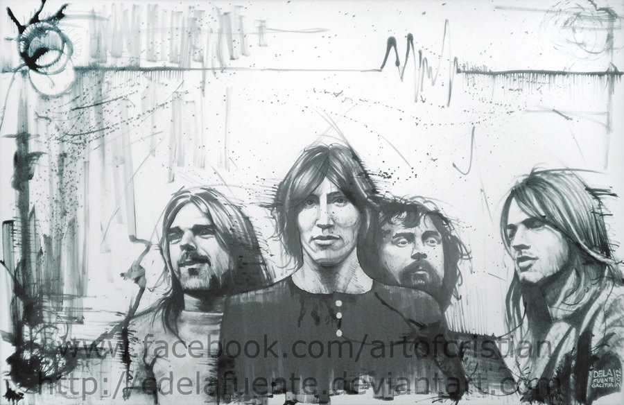 ink portraits rockstars bands Beatles bjork genesis pink floyd rock Singer