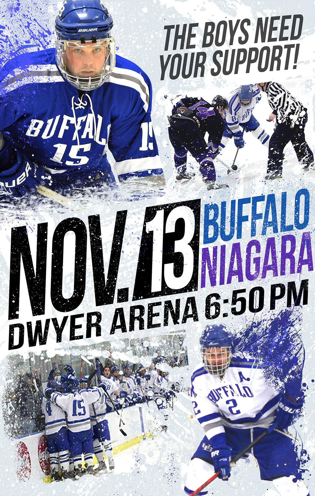 hockey sports Buffalo bulls New York ice hockey sports graphics Game Day sport design team NCAA NHL