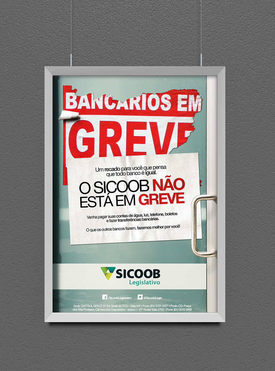 flyer poster Bank banco grève cartaz