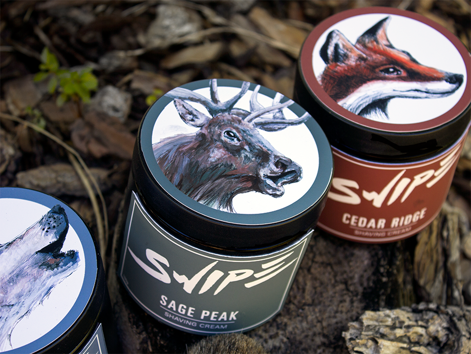 SWIPE Shaving Cream shaving cream personal care FOX wolf elk animal rustic woods