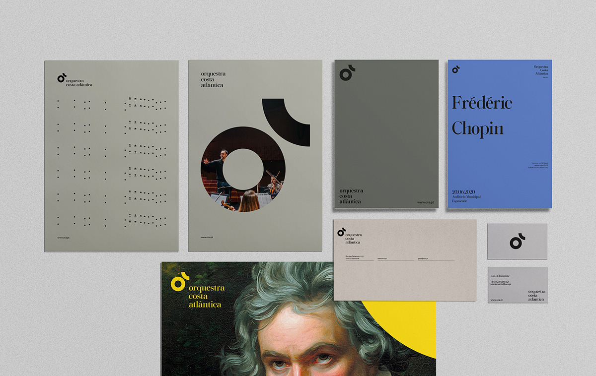 branding  Classical Erudit music clefs esposende graphic design  identity minimalist orchestra orquestra costa atlantica