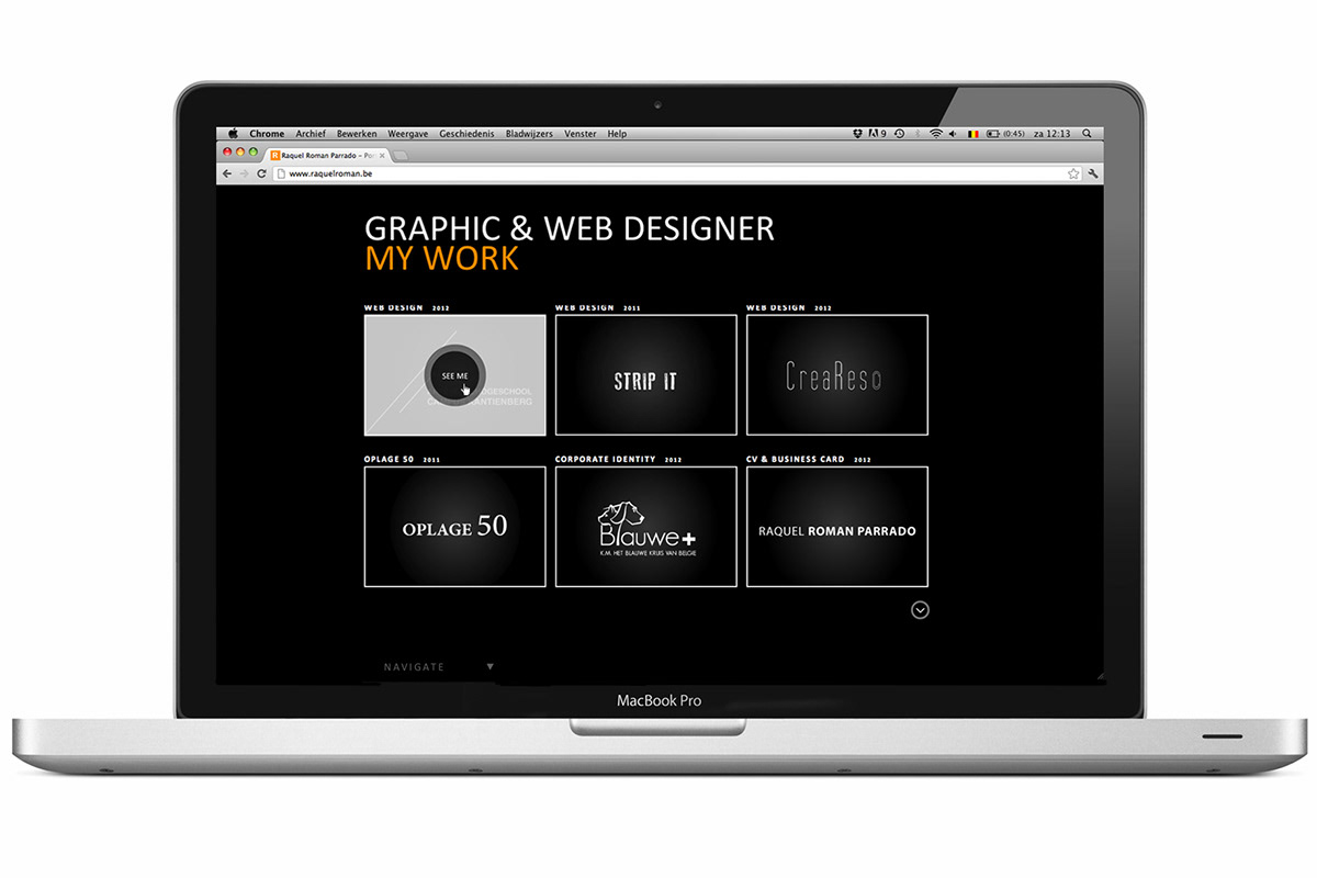 portfolio Website user interface Webdesign minimalistic orange black & white url