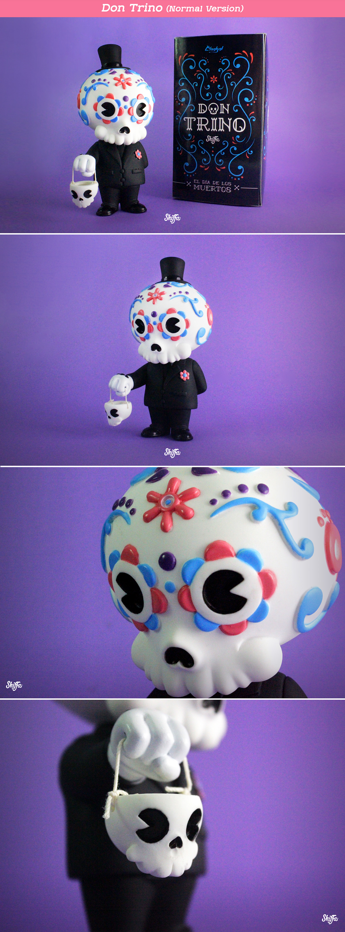 art toy vinyl toy Dia De Muertos sticker skull shiffa lettering vector animation  cartoon
