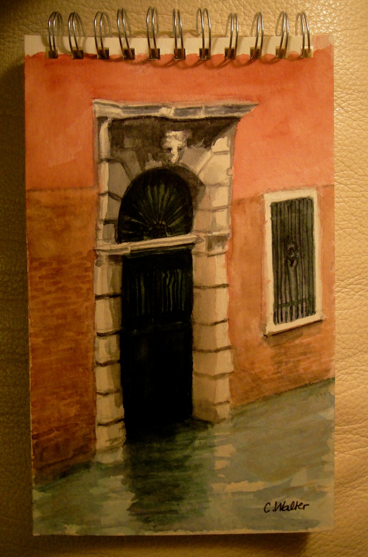 Venice door water watercolor