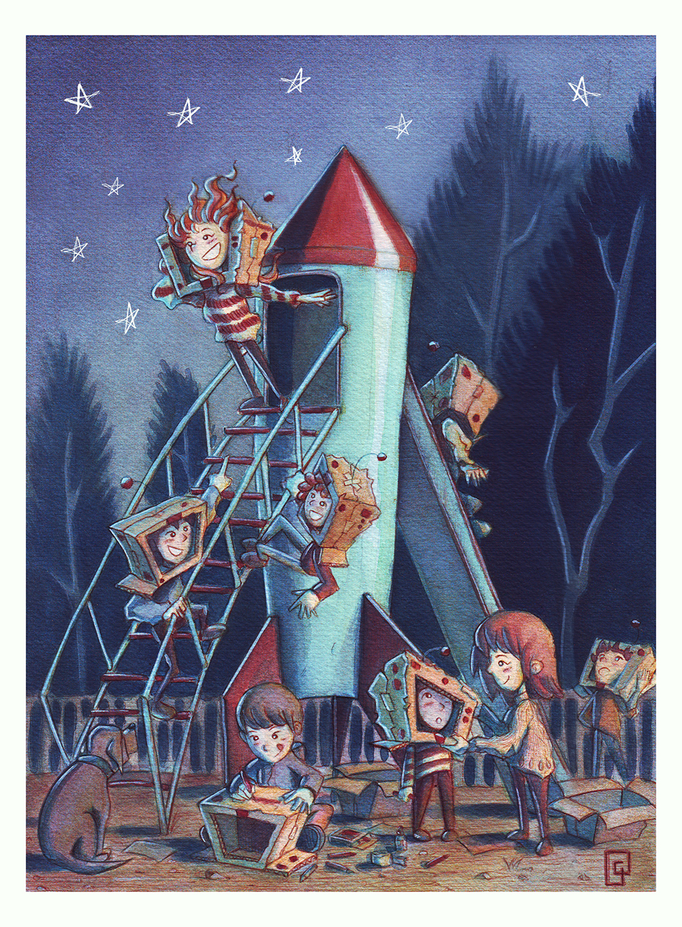 Playground Space  childrens ILLUSTRATION  color