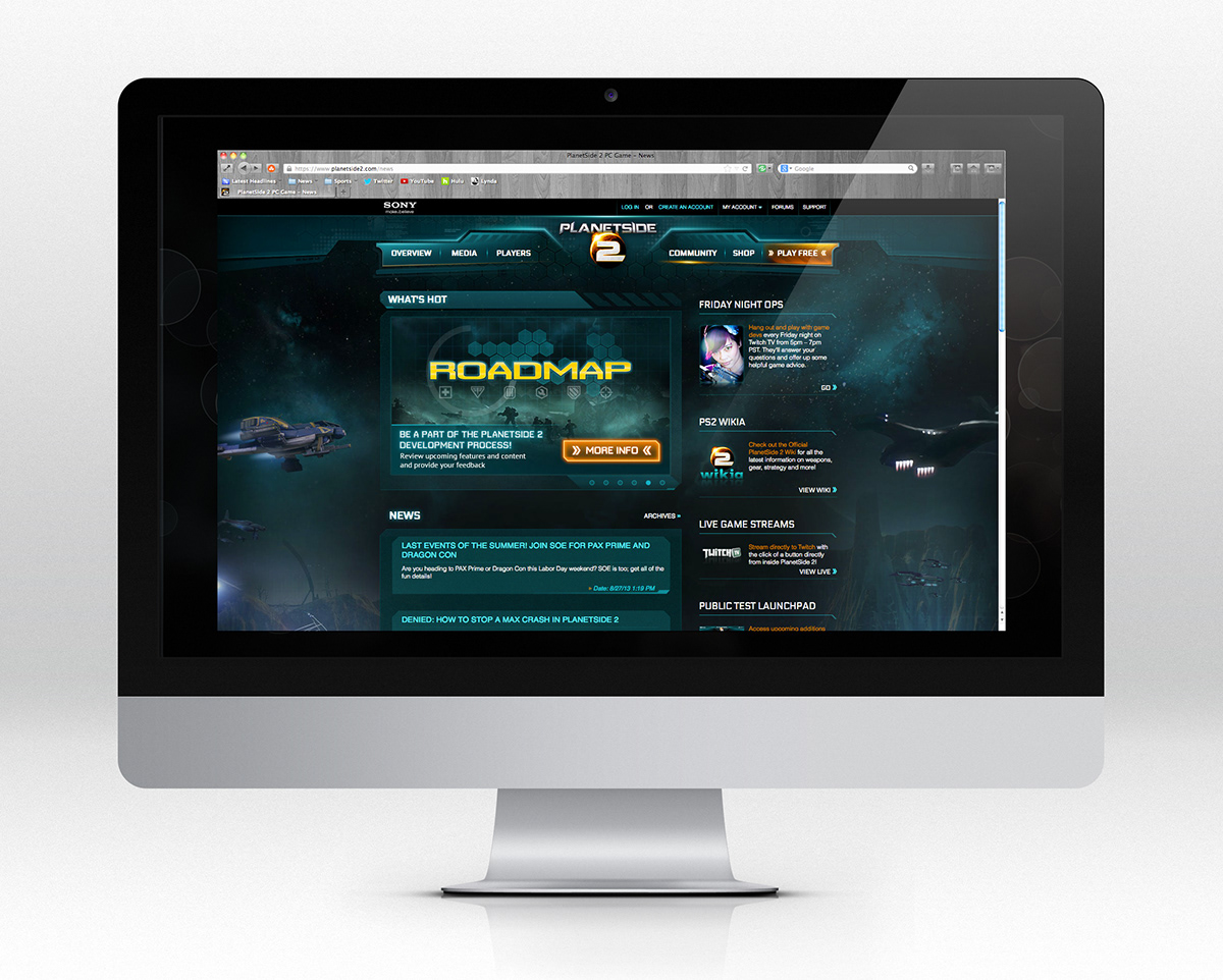 Banner Ad site rotator ads design planetside 2 game launch