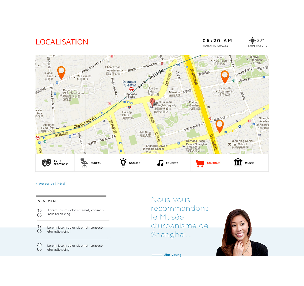 hotel Web Booking reservation Plan map evenement Event site
