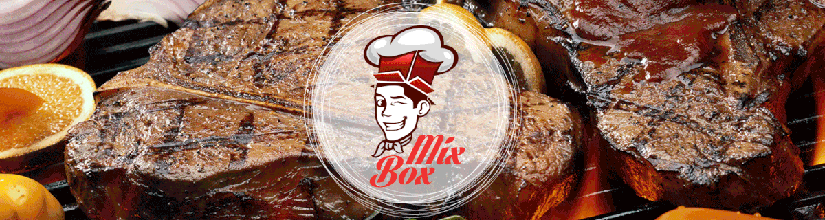 mix box Food  logo chef restaurant CAFE'