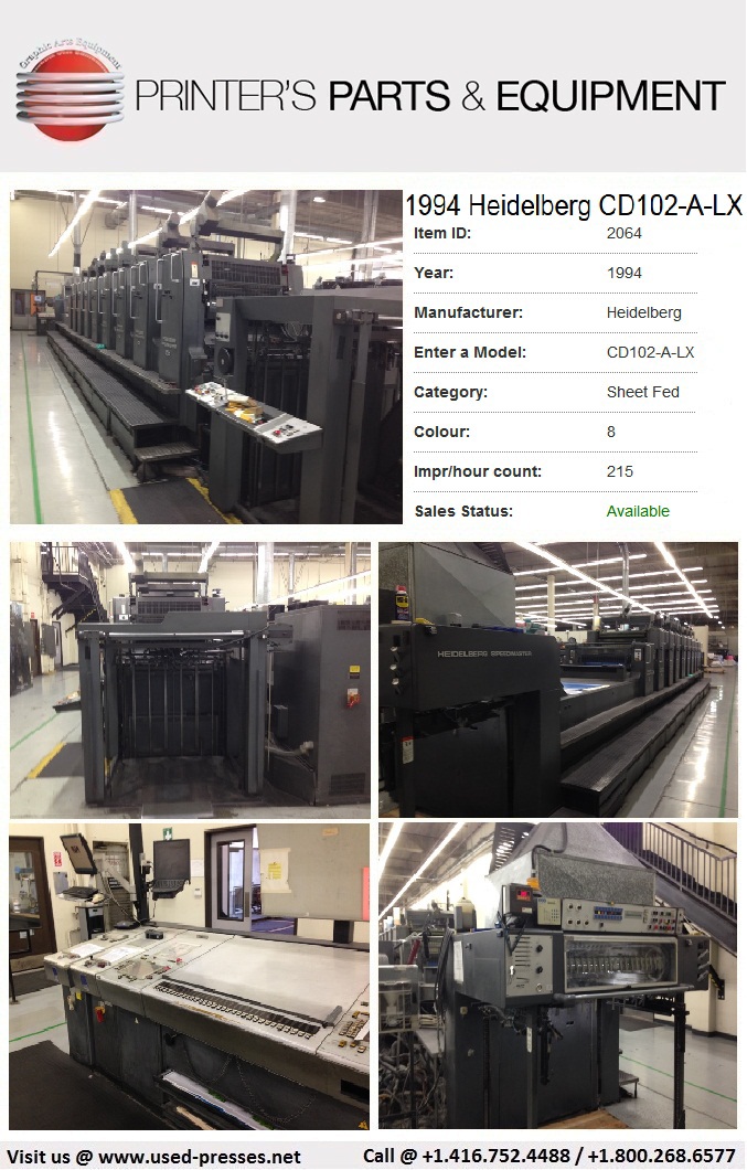 Heidelberg Press printing press printing presses Heidelberg Parts Heidelberg Machines Used machines