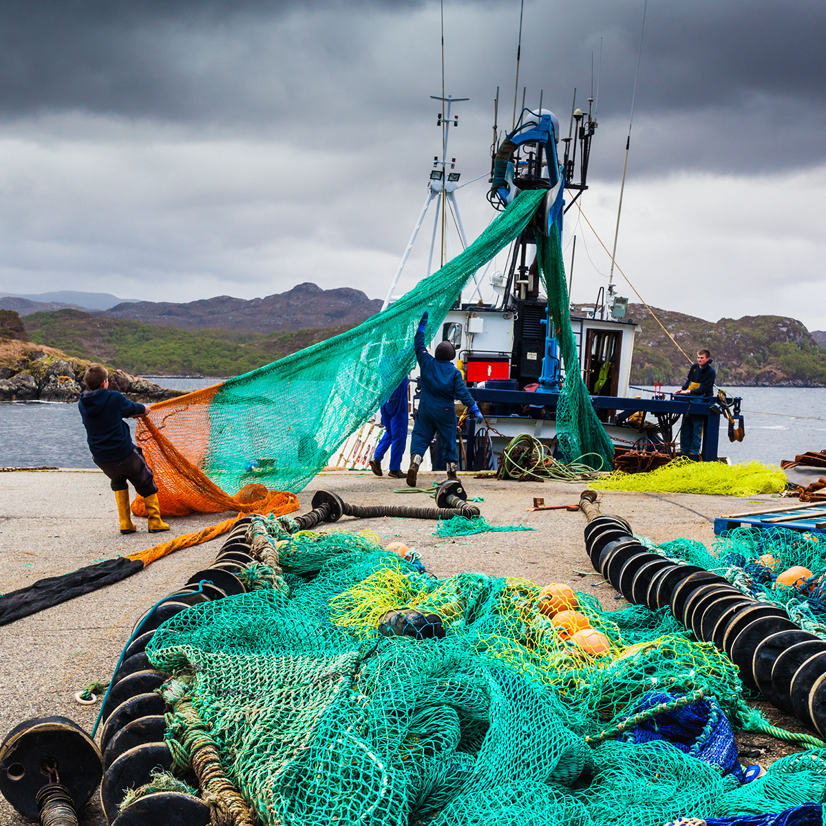 scotland west coast Highlands sea seaman Fisherman port gairloch scottish nets