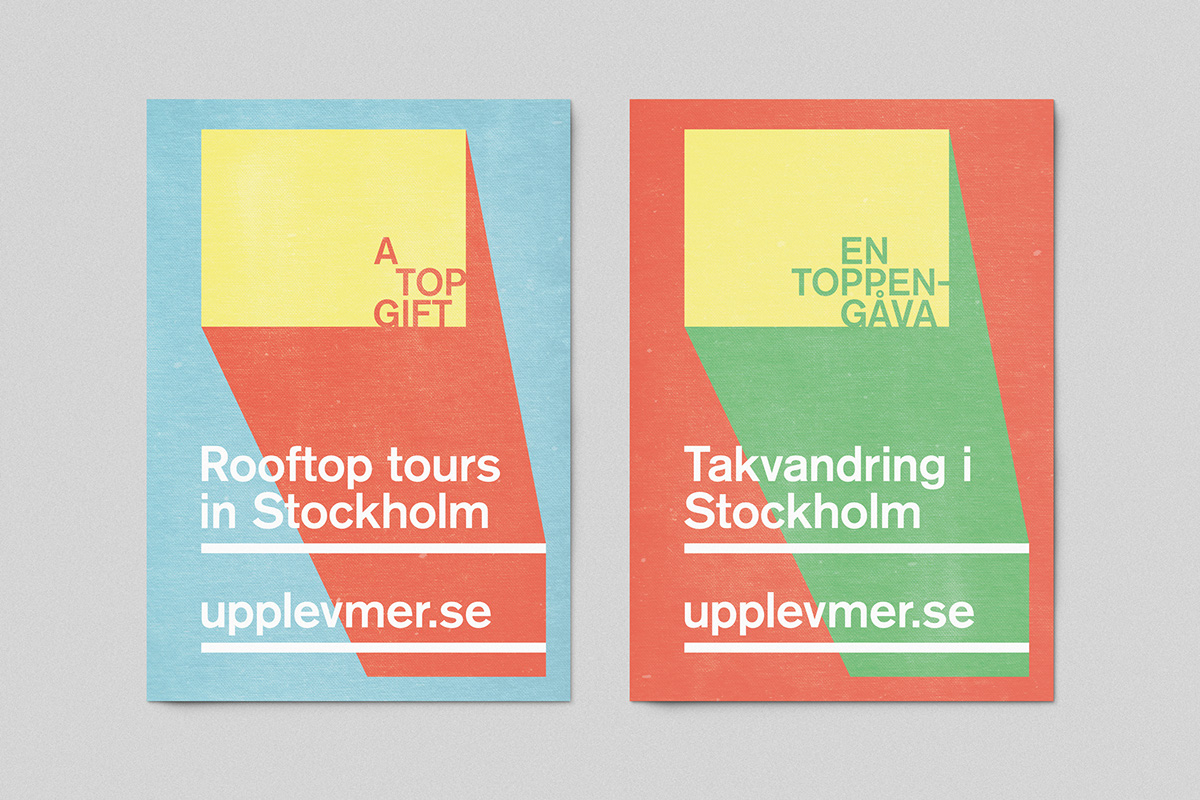 rooftop tours Stockholm city top gift Christmas poster Retro design simple aesthetics takvandring present Sweden