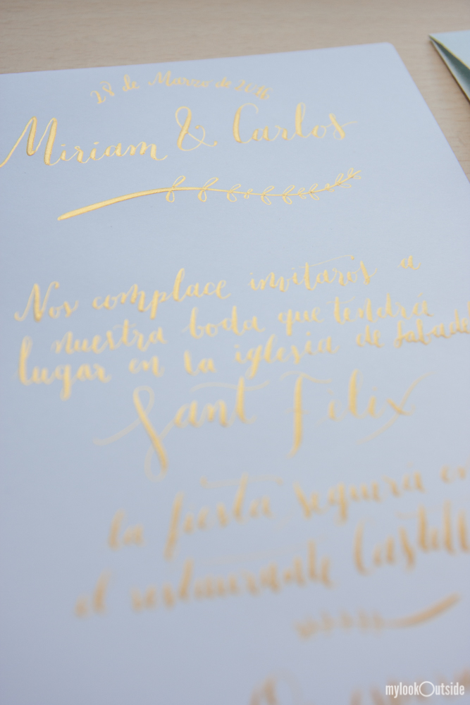 caligrafia Invitación de boda wedding wedding stationery Gold pigment watercolor