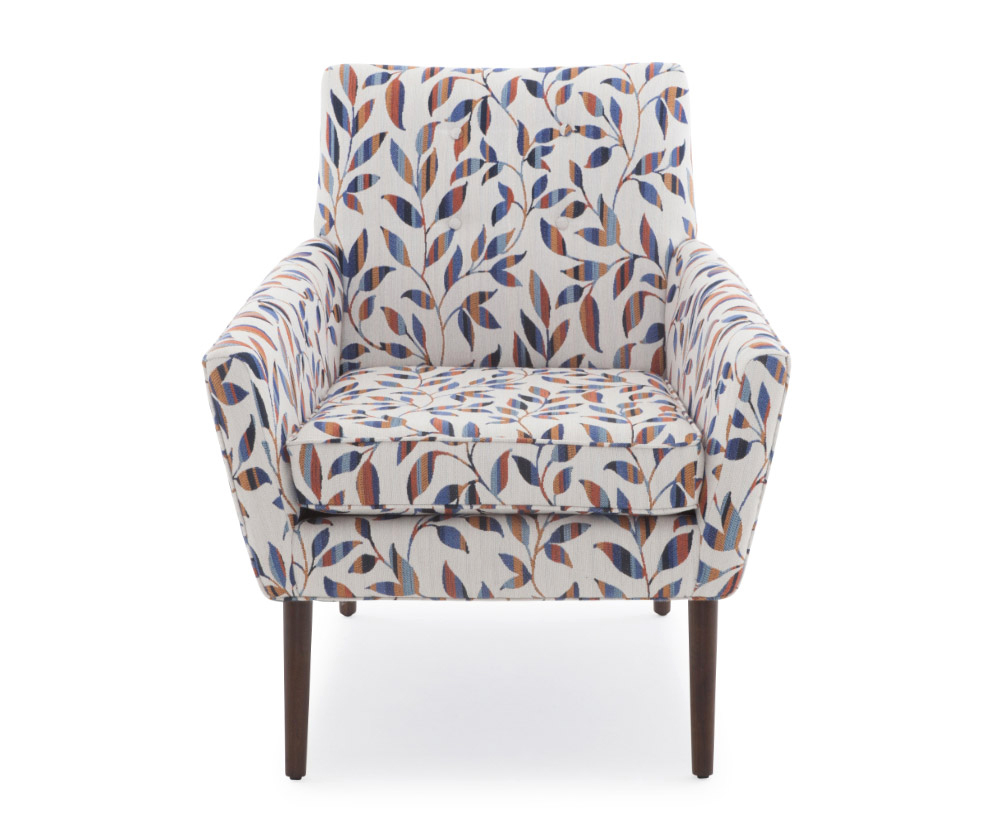 textile design  leaves Mid Century modern chair jacquard weaving leaf Joybird furniture