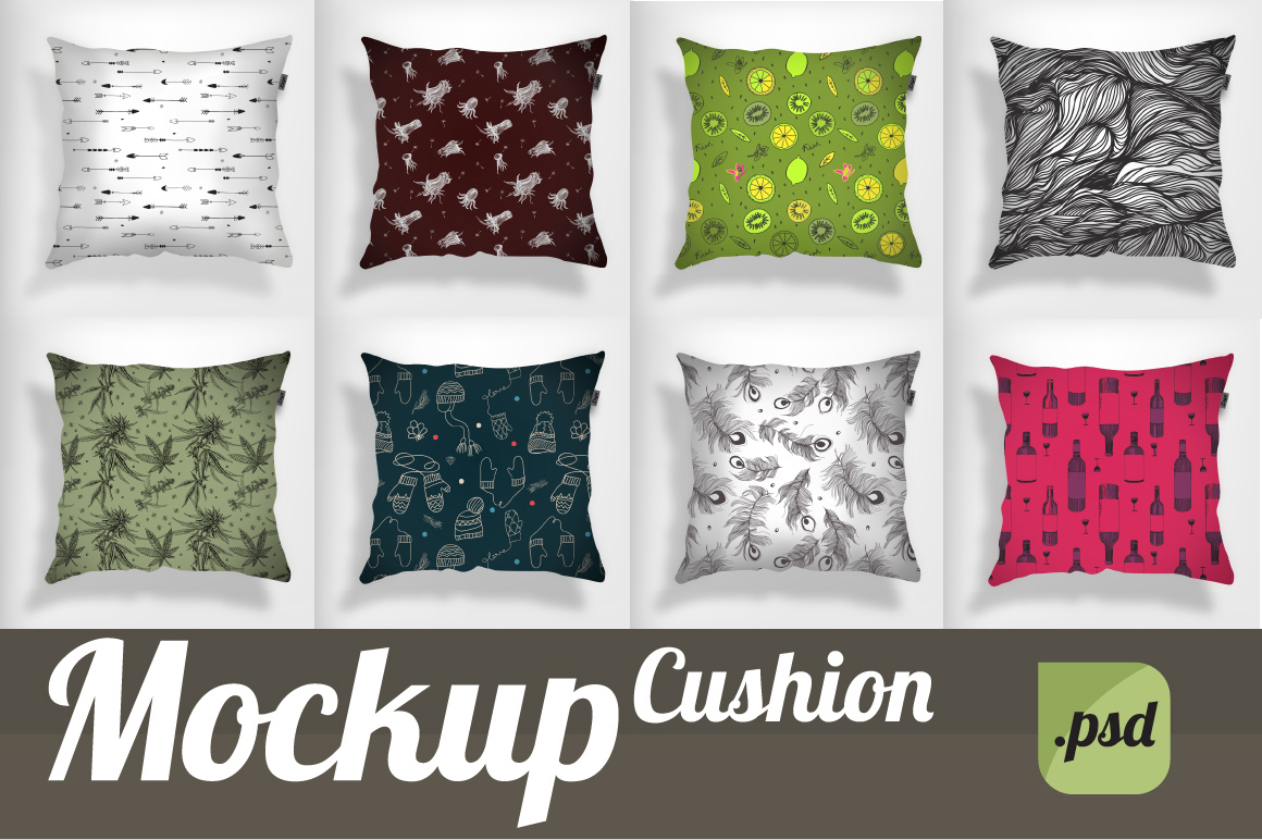 Mockup Generator Custom mock up cushion presentation pattern insert pictures Visibility textile Interior paper bag