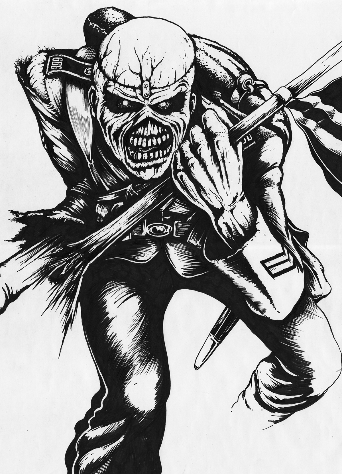 Iron Maiden The Trooper Drawing