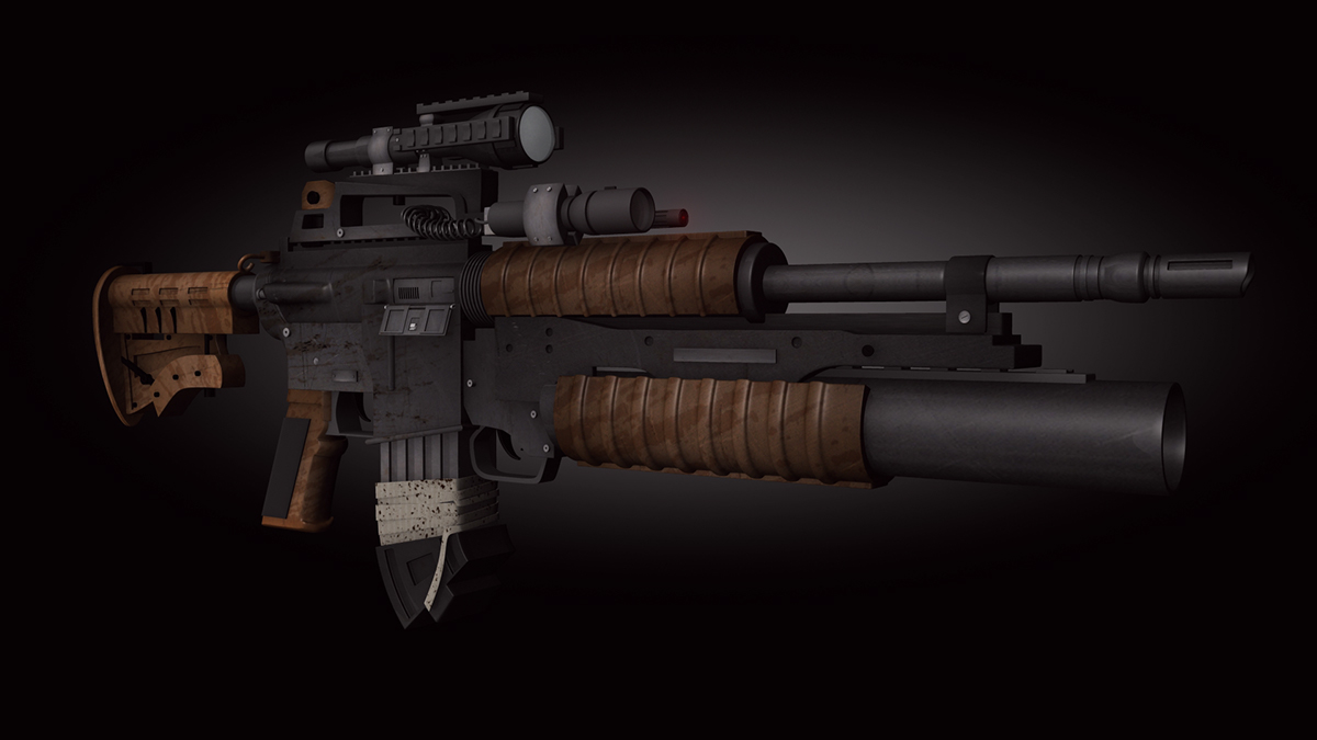 weapons 3d modeling vray