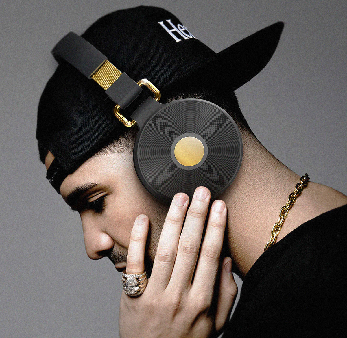 design productdesign industrialdesign headphones ux hiphop rapper headphone gold adobeawards