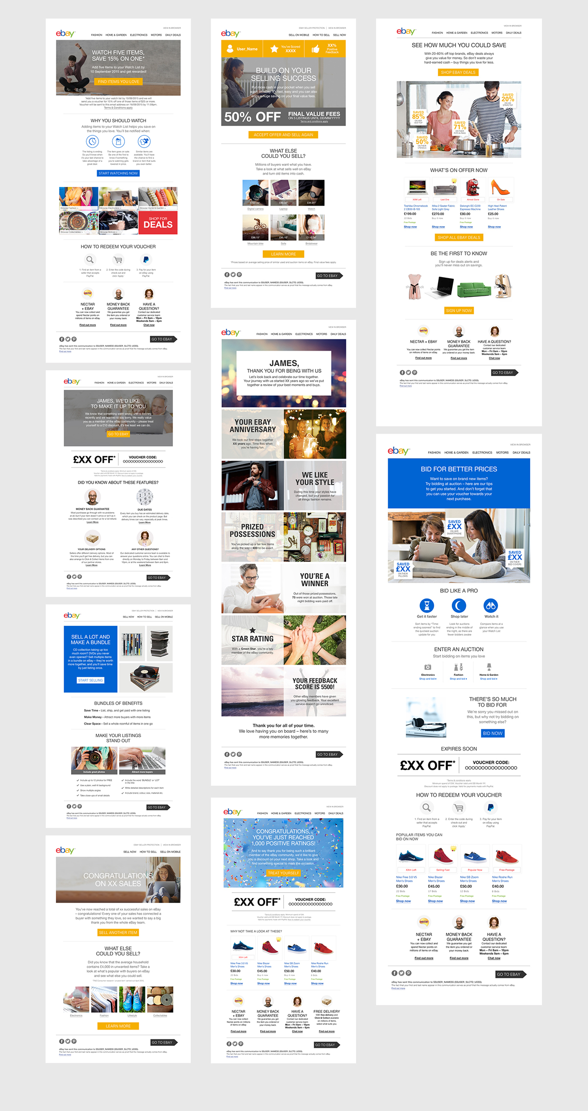 eBay digital design e-commerce design newsletter DM CRM Retail online agency Work  Email Web banner shop