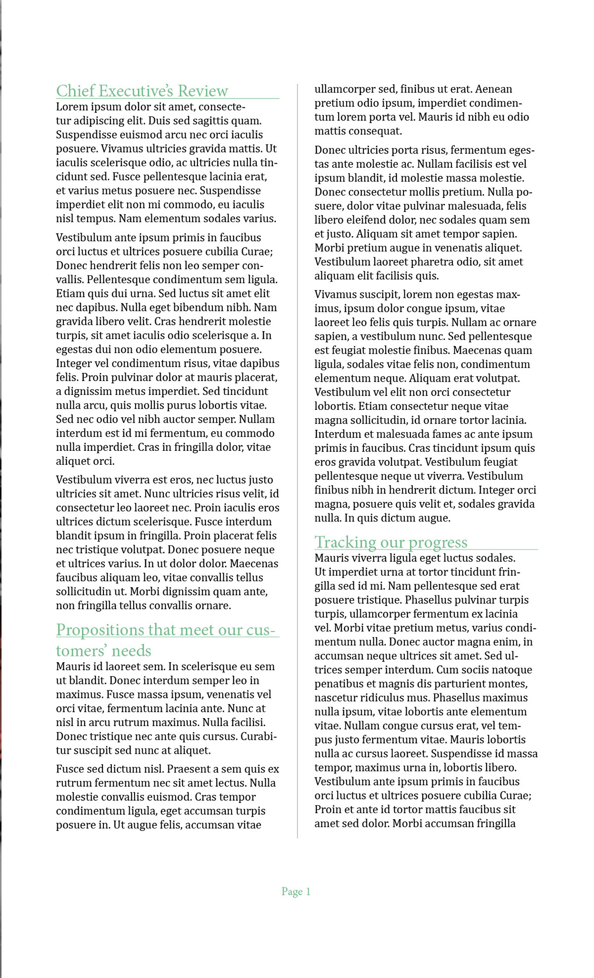 magazine spread InDesign annual report green green at heart Mockup