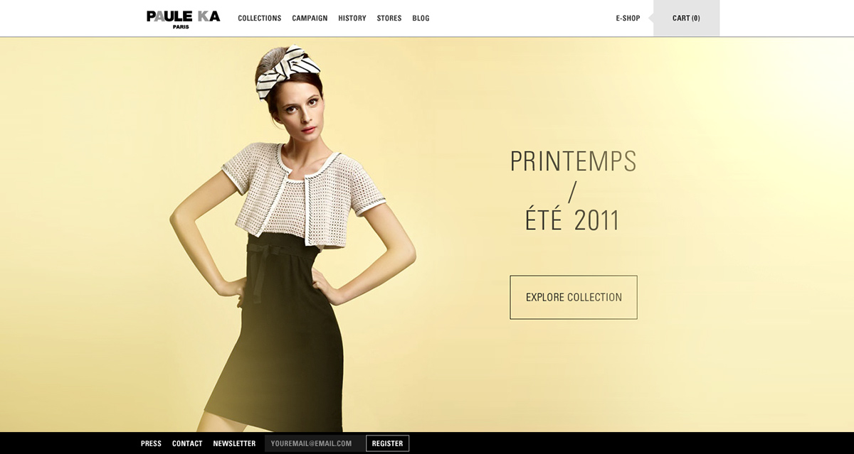 Paule Ka  website e-commerce Paris  France design Minimalism Layout grid Clothing Shopping