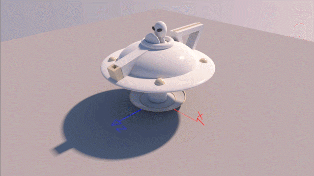 alien Space  UFO Renderman rib files teapot model