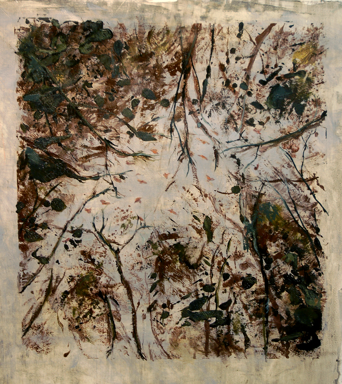 trees Nature rat printmaking monotype plexiglass oil Landscape forest Hunting