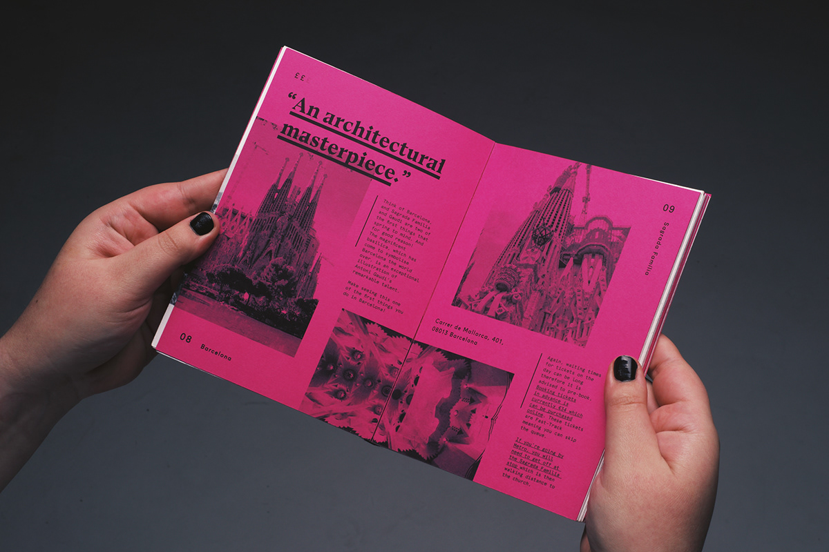 FMP final major project travel guide student New York nyc amsterdam barcelona colour Layout type