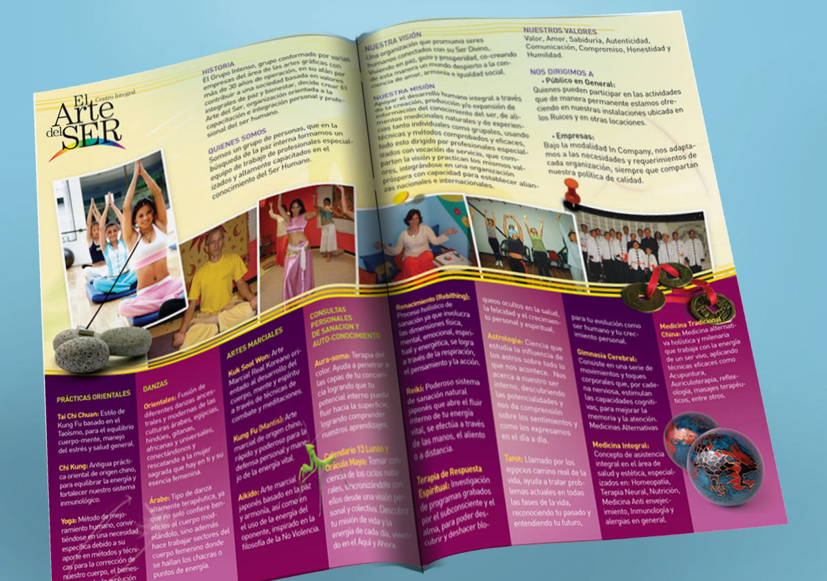 brochure Spiritual Studio Sales Brochure Yoga chakra pamphlet