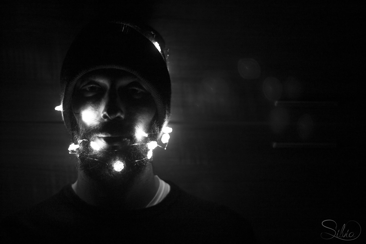 xmas Christmas beard light night black bennie