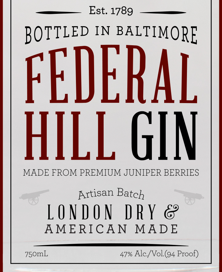 Baltimore maryland federal hill gin Cannon american dry alcohol beverage