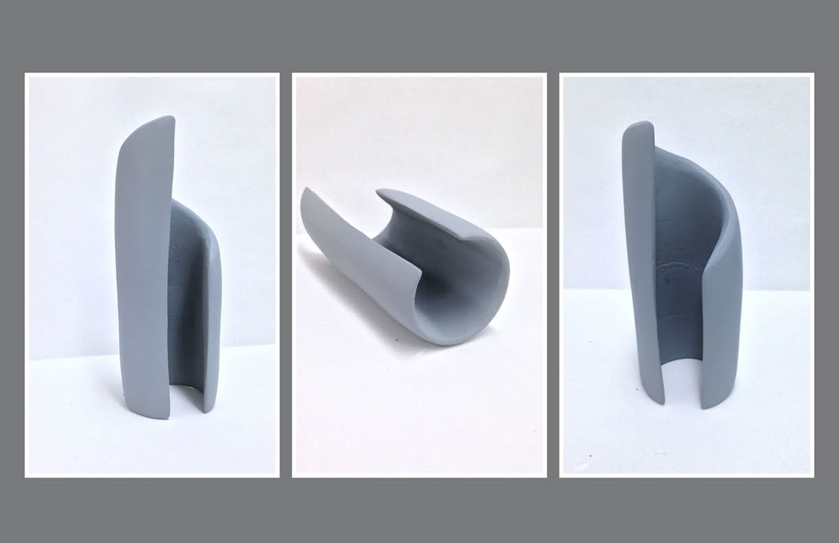 product design hammer sleek blue foam models ideation sketches