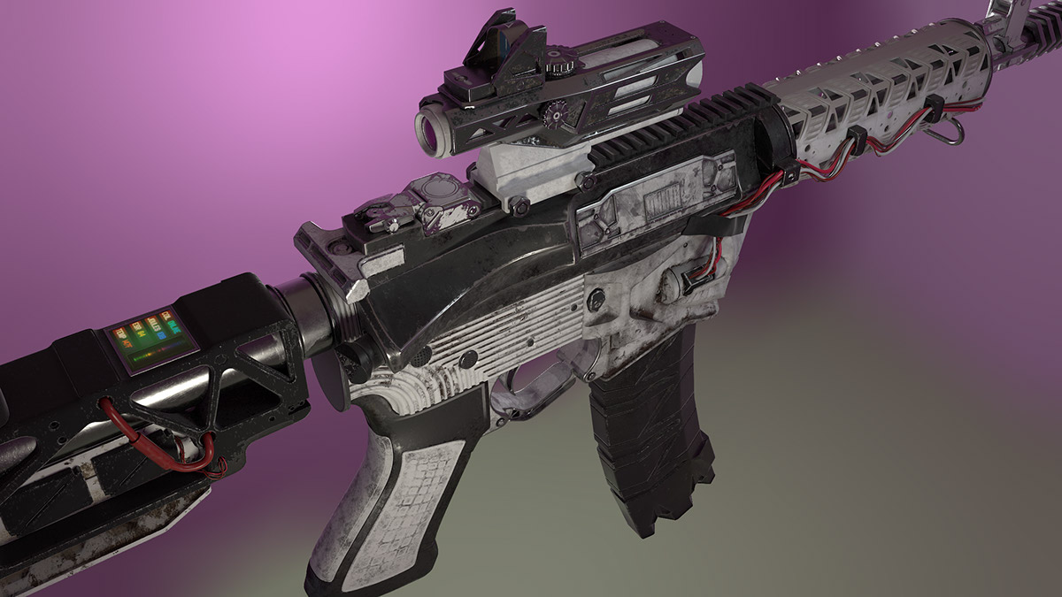 Weapon rifle previs Scifi concept design product toy game vr