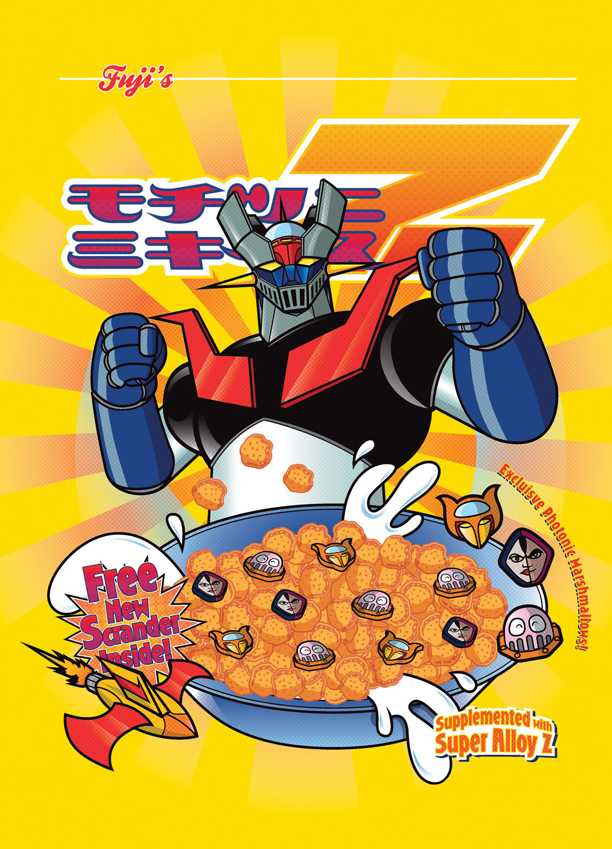 cereal box  illustraion vector Character anime 80's tv show vintage Retro Magic   robot manga  anime  classic