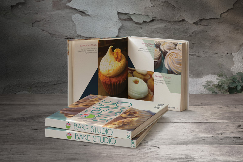 bake studio bakery Album logo cupcakes book