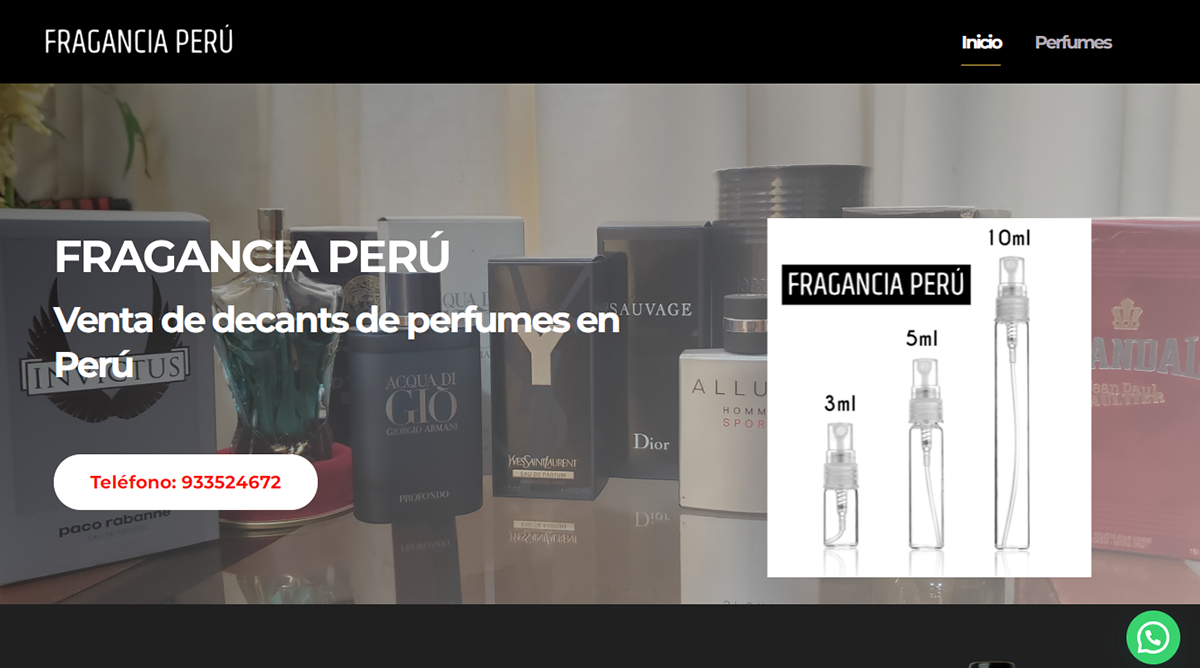 fragancia perfume Diseño web wordpress