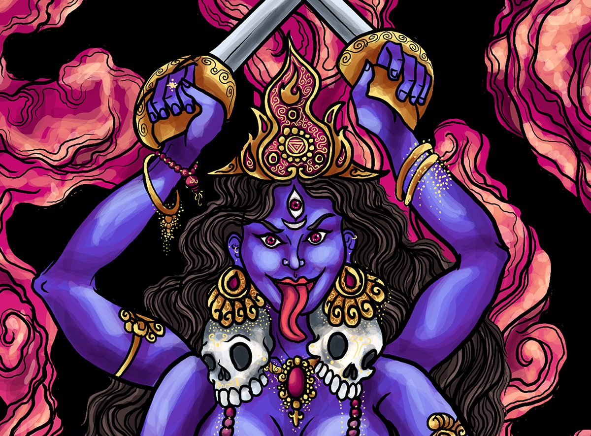 kali Hinduism mythology goddess Hindu Kali Maa death skulls time